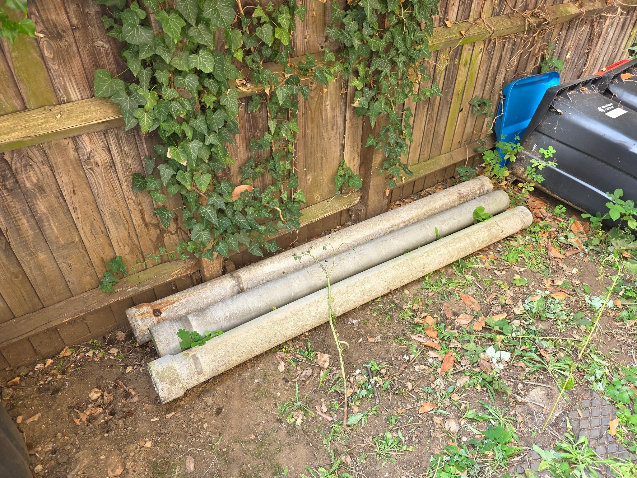 Asbestos pipes in back garden